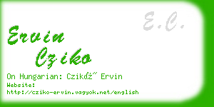 ervin cziko business card